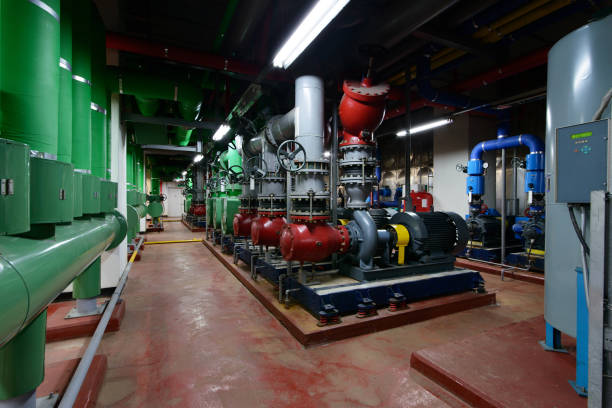 istock circulating pump, chiller water pump in the basement 943230266