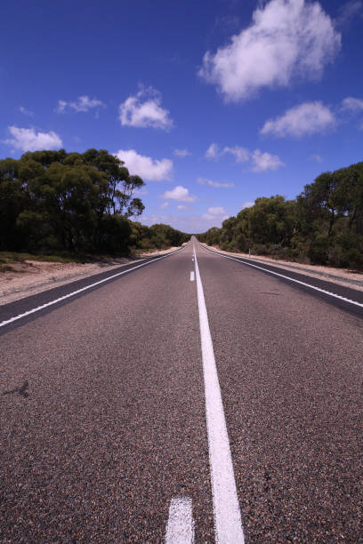 Never ending road ahead in Australia stock photo