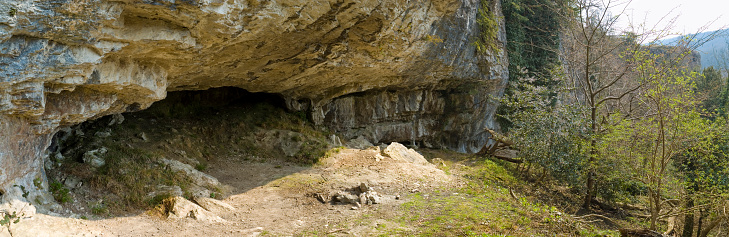 tianmen cave or heavens door. a large water eroded hole between the two peaks. Taken in tianmen mountain national park in zhangjiajie, china