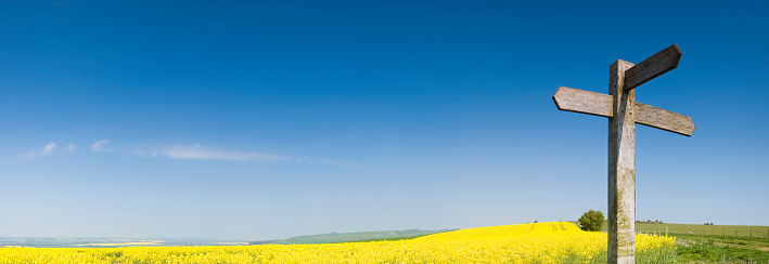 Cross on a hill (Himmelfahrtsberg) near village Upost in Mecklenburg Western Pomerania