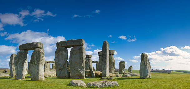 Stonehenge at sunset on winter solstice.