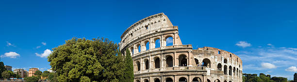 Artistic ruins of Roman Colosseum an ancient gladiator Amphitheatre in Rome Italy Europe