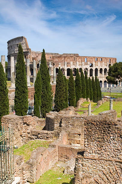 istock Colosseum, columns and Cypress trees, Rome 94324554