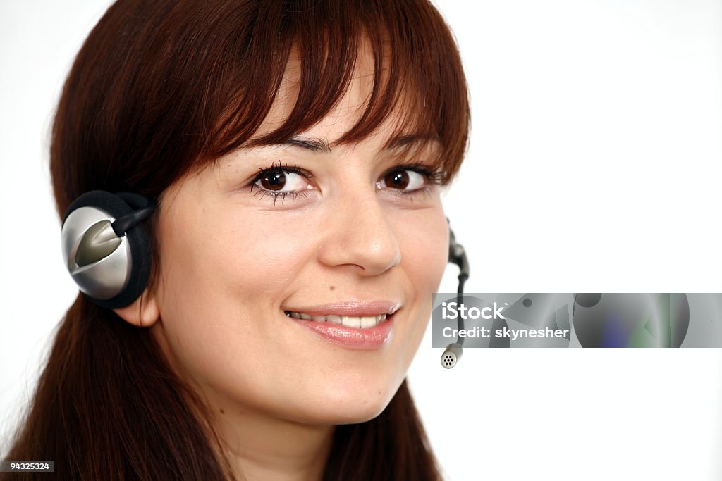 Hermoso operador con auriculares - Foto de stock de Adulto libre de derechos