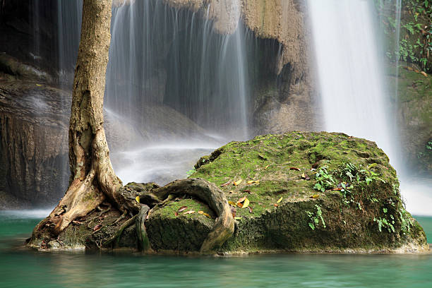 폭포 얕은 저수시설 - boise waterfall nature erawan 뉴스 사진 이미지