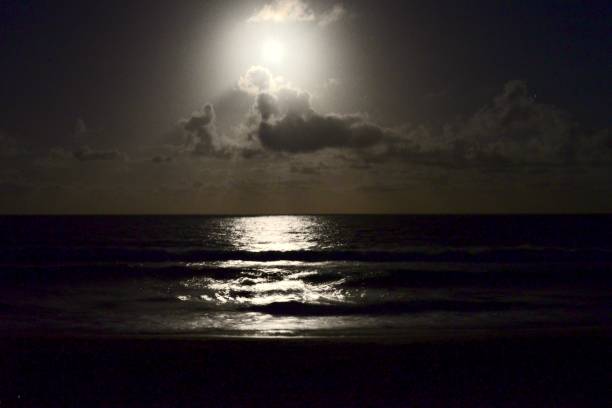 istock Full moon rising over the ocean 943273816