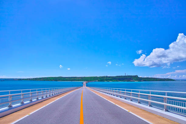 Miyakojima in summer. View of Irabujima direction seen from Irabu Ohashi