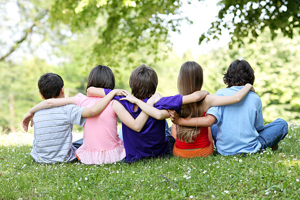 istock Rear view of a five friendship children. 94328865