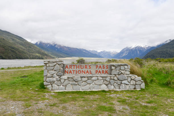 istock Stone Signs of Arthurs pass, national park 943288826