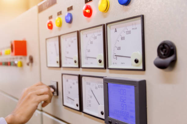 istock Engineer is check voltage or current by voltmeter in control panel of power plant and check system ready . 943292604