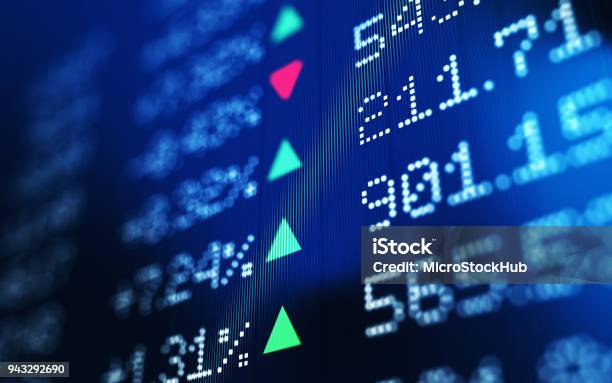 Foto de Gráfico De Análise De Dados Técnicos E Financeiros Mostrando As Tendências Do Mercado De Ações e mais fotos de stock de Bolsa de valores e ações