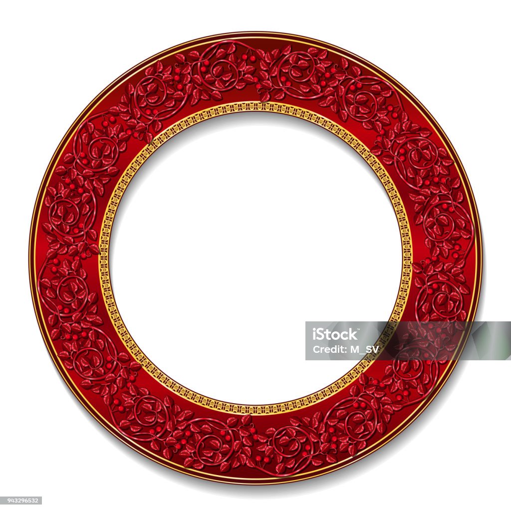 Round Color Frame Round Frame Ruby Color With Shadow Stock Illustration - Download Image ...