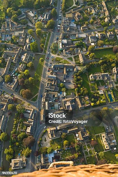 Balloon Basket View Stock Photo - Download Image Now - Cotswolds, Village, Aerial View