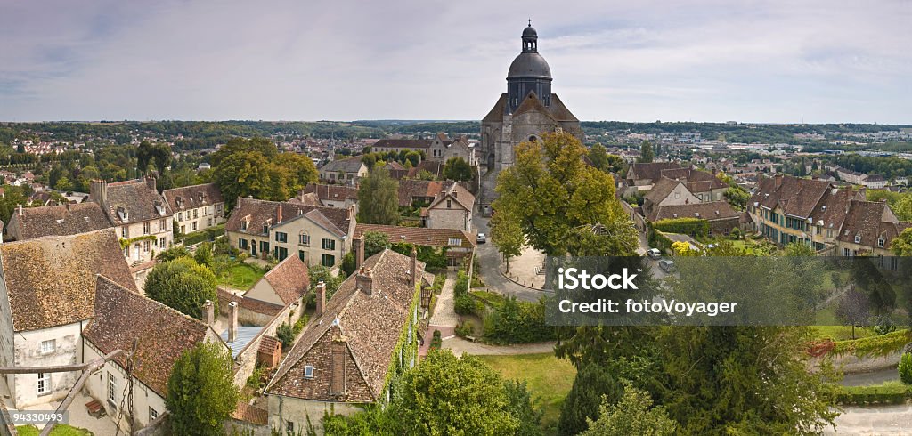 Rooftops and rotunda, France  Seine-et-Marne Stock Photo