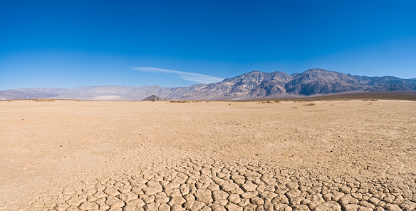 View of  salt flats in Badwater Basin from Dante's View, Death Valley CA.