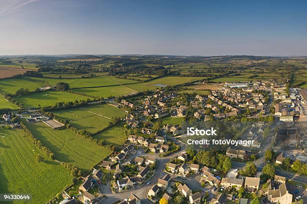 Suburban Streets Farmland Vista Stock Photo - Download Image Now - Rural Scene, UK, Housing Development