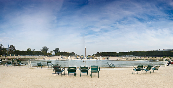 Paris, France. Eiffel Tower standing on a sunny day in summer.