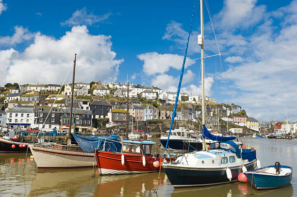 istock Fishing boats and yachts in harbor 94331200