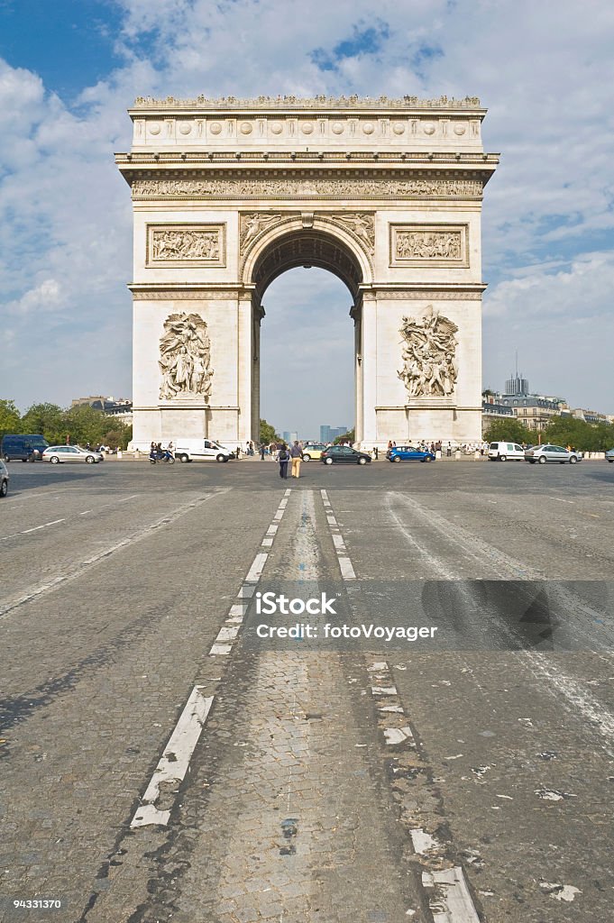 Arco do Triunfo, do Champs-Elysées de Paris - Foto de stock de Antigo royalty-free