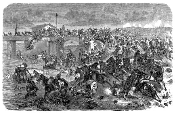 The Battle of Königgrätz , also known as the Battle of Sadowa, Sadová, or Hradec Králové, was the decisive battle of the Austro-Prussian War, in which the Kingdom of Prussia defeated the Austrian Empire Illustration of The Battle of Königgrätz , also known as the Battle of Sadowa, Sadová, or Hradec Králové, was the decisive battle of the Austro-Prussian War, in which the Kingdom of Prussia defeated the Austrian Empire prussia stock illustrations