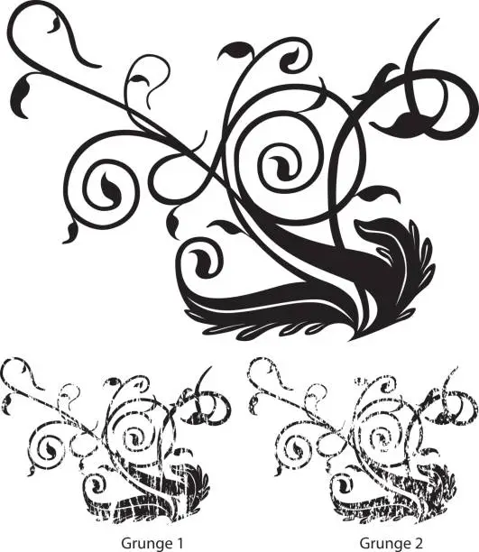 Vector illustration of Grunge Scroll 14
