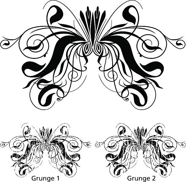 Vector illustration of Grunge Scroll Series