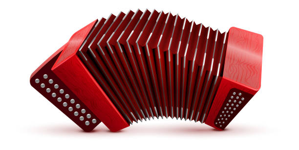 ilustrações, clipart, desenhos animados e ícones de russo e francês instrumento musical nacional acordeão - accordion harmonica musical instrument isolated