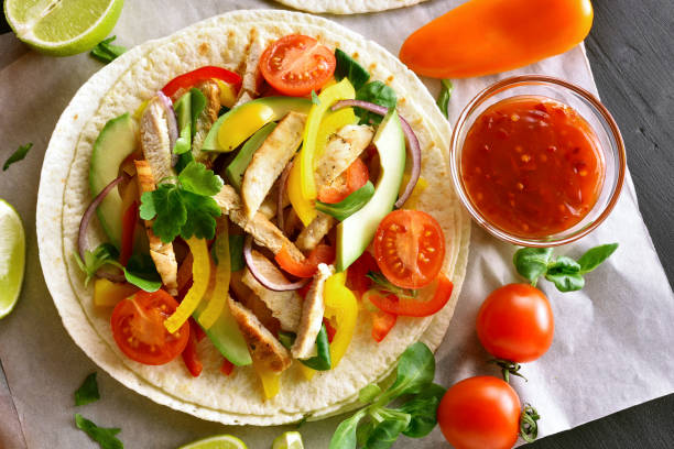 istock Taco with chicken meat and vegetables 943322638