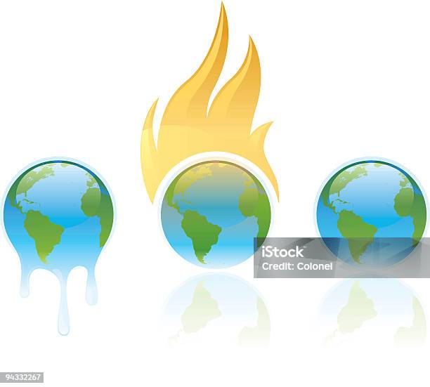 光沢のある気候の変化 - 地球儀のベクターアート素材や画像を多数ご用意 - 地球儀, 溶ける, アイコン