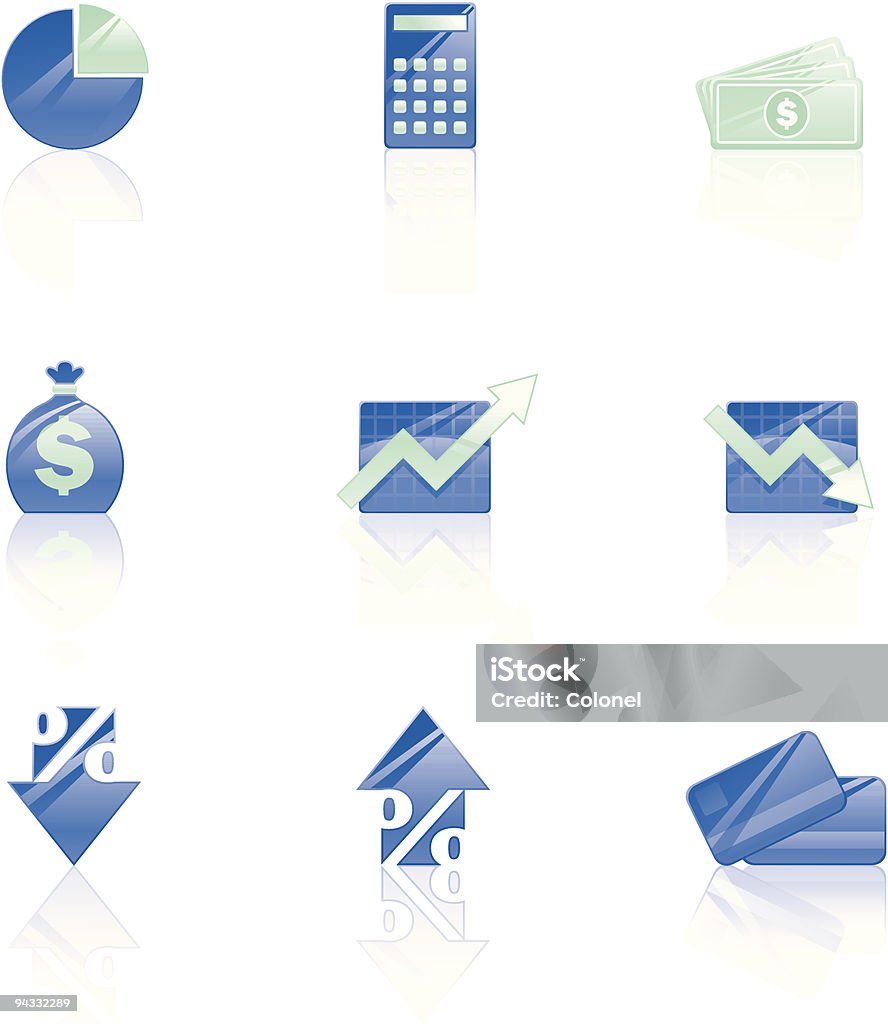 Finanzielle Symbole - Lizenzfrei Bankkarte Vektorgrafik