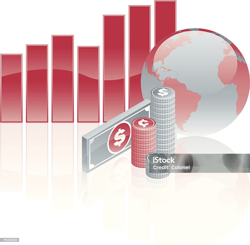 Mercati valutari internazionali: La crescita - arte vettoriale royalty-free di Tasso di interesse