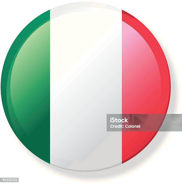 Lapela Botão De Bandeira De Itália - Arte vetorial de stock e mais imagens de Bandeira - Bandeira, Bandeira Nacional, Bandeira da Itália