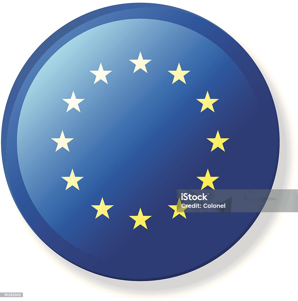 Revers à bouton Drapeau de l'Union européenne - clipart vectoriel de Badge libre de droits
