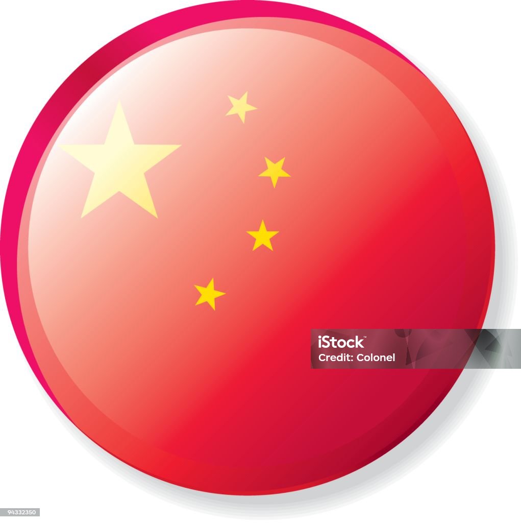 Lapela botão de bandeira da-China - Royalty-free Bandeira arte vetorial