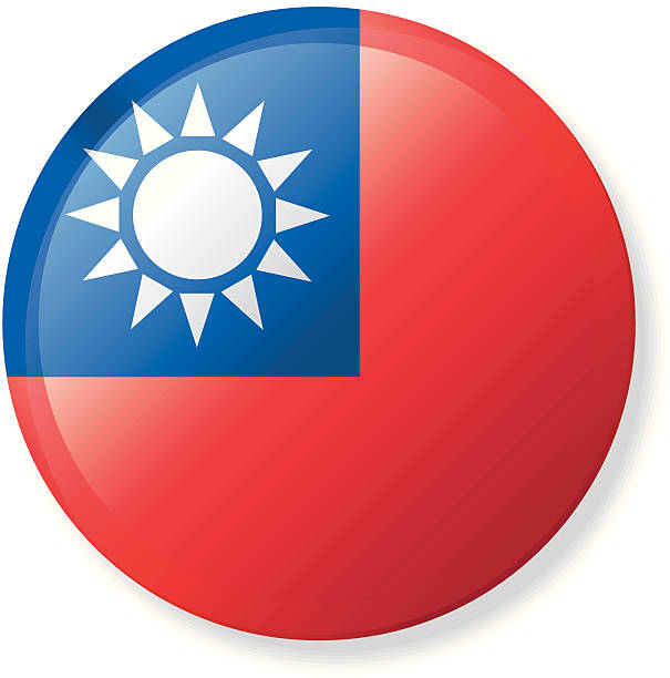 Flag Lapel Button - Taiwan vector art illustration