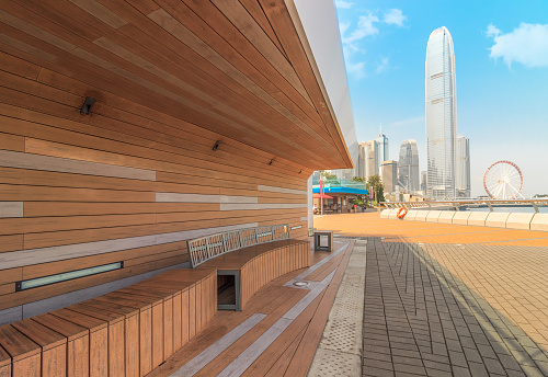 Hongkong urban buildings and seashore corridors