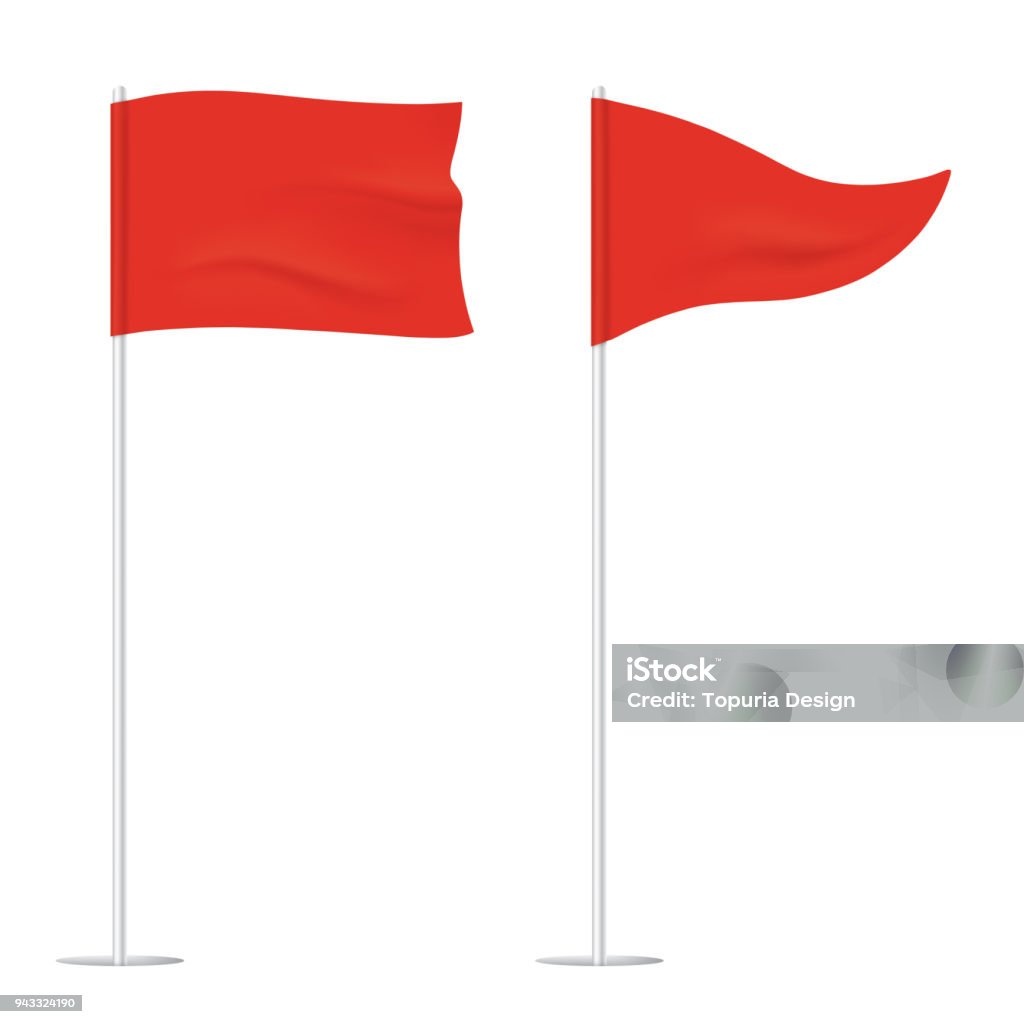 Golf vlaggen geïsoleerd op de achtergrond. - Royalty-free Vlag vectorkunst