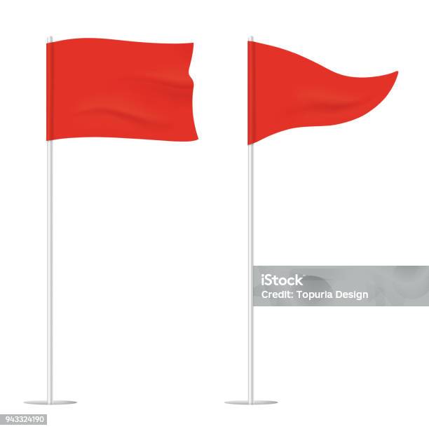 Golf Vlaggen Geïsoleerd Op De Achtergrond Stockvectorkunst en meer beelden van Vlag - Vlag, Golfvlag, Rood