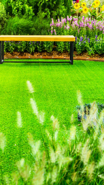 istock Relaxing area in cozy garden. 943330292