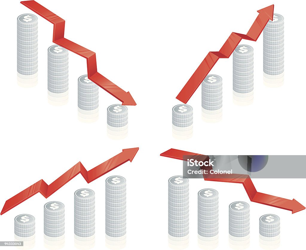 Monnaie icônes de marché - clipart vectoriel de Affaires libre de droits