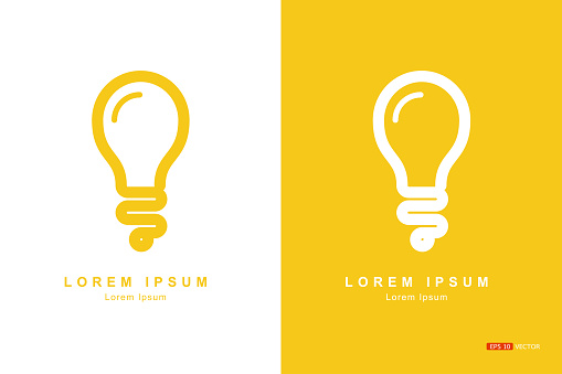 The bulbs, Concept Design Creative concepts, white background or yellow background, Vector EPS 10