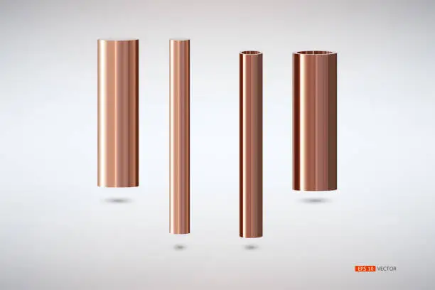 Vector illustration of Two tons of copper pipes
