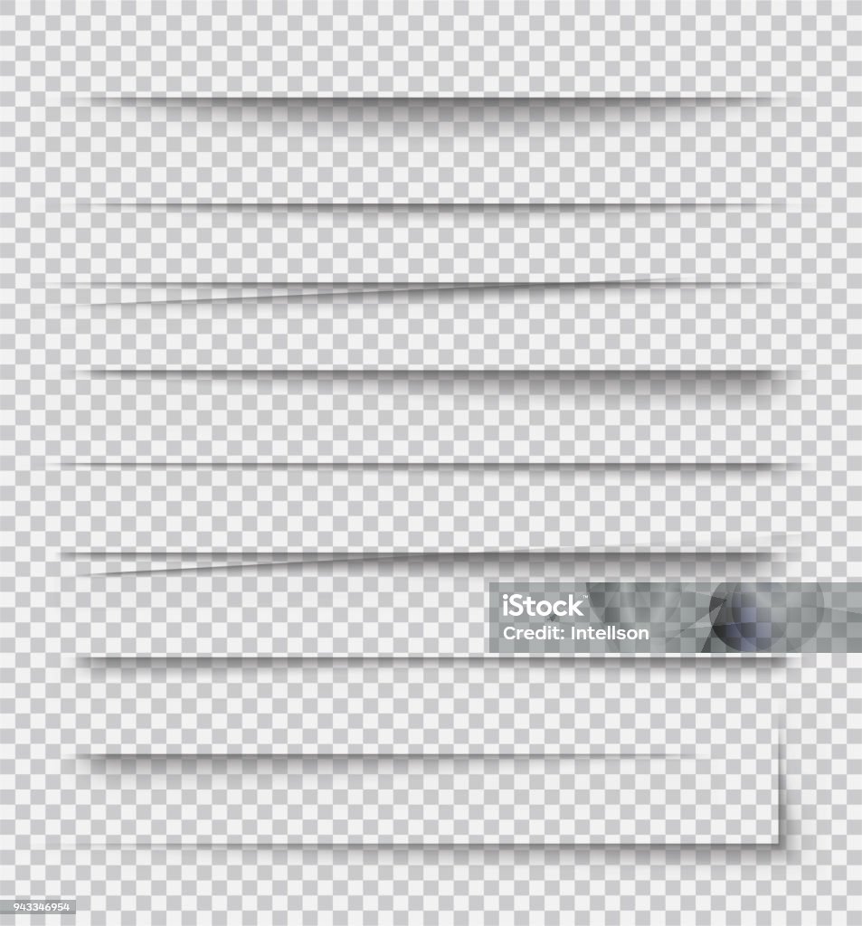 Effets d’ombre papier réaliste transparent sur fond quadrillé. Élément de message publicitaire et promotionnel... - stock vector. - clipart vectoriel de Ombre libre de droits