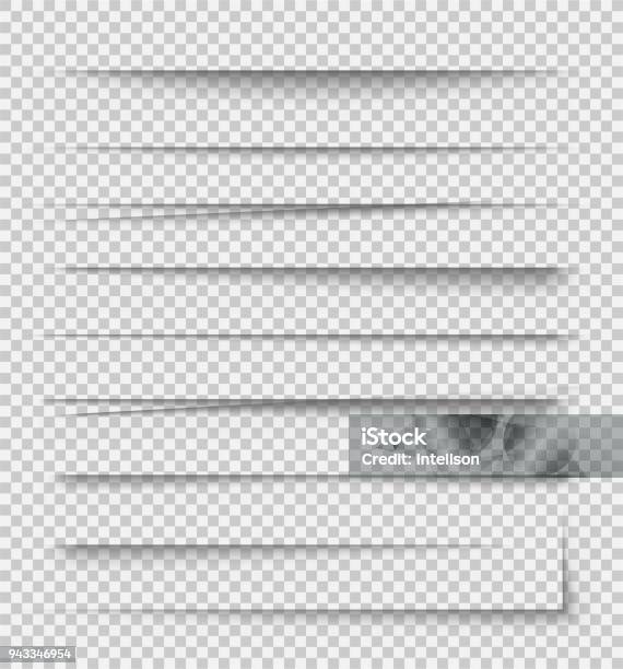 Transparent Realistic Paper Shadow Effects On Checkered Background Element For Advertising And Promotional Message Stock Vector Stock Illustration - Download Image Now