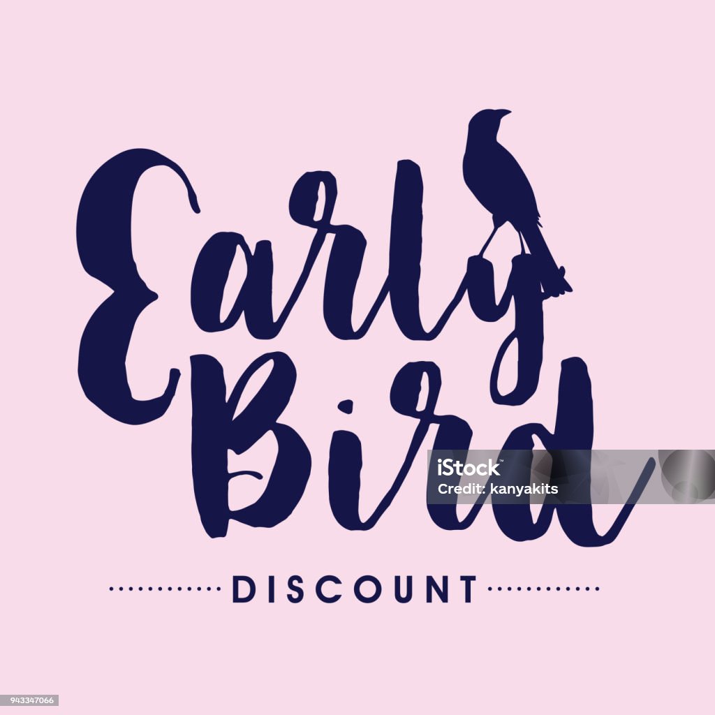 Early Man Lettering Early Bird Handwritten Lettering Vector Stock Illustration - Download ...