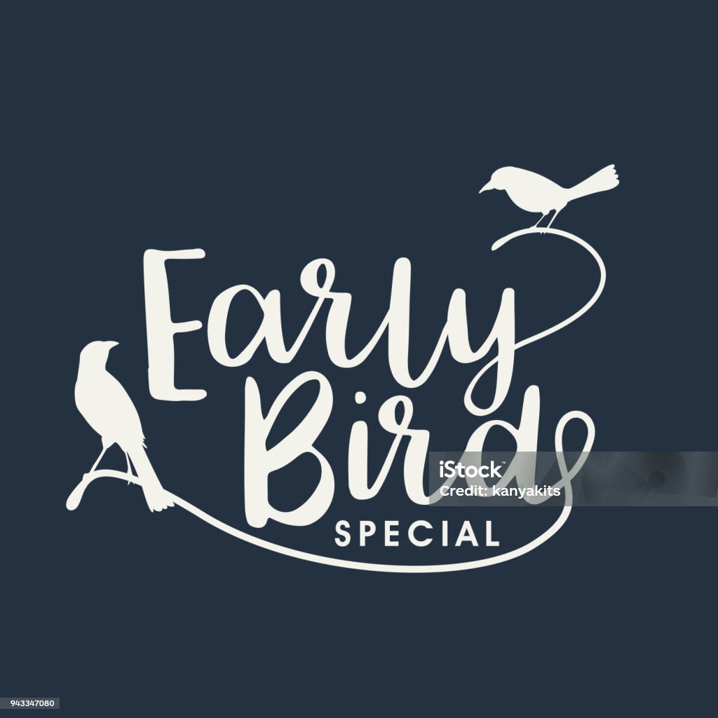 Early Man Lettering Early Bird Handwritten Lettering Vector Stock Illustration - Download ...