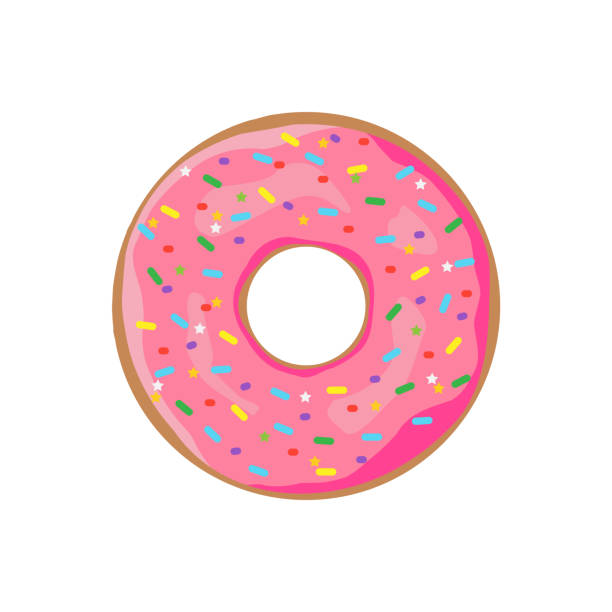 pączek z posypką izolowane na białym tle. ilustracja wektorowa. - donut glazed bakery unhealthy eating stock illustrations