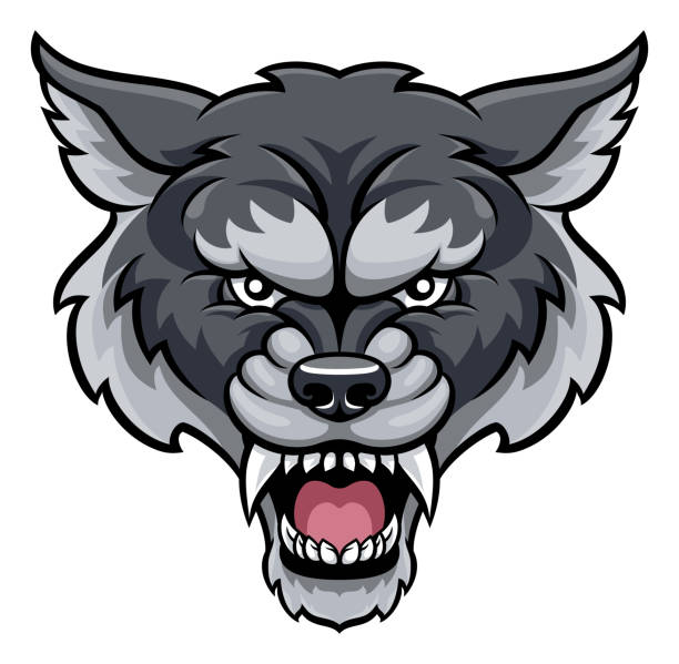 Wolf Sports Mascot An angry wolf sports mascot animal character nasty dog stock illustrations
