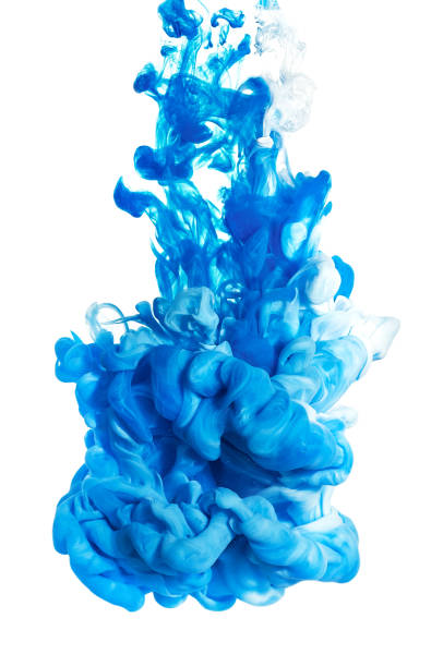 istock ink in the water. A splash blue and white paint. Abstract background color 943358536