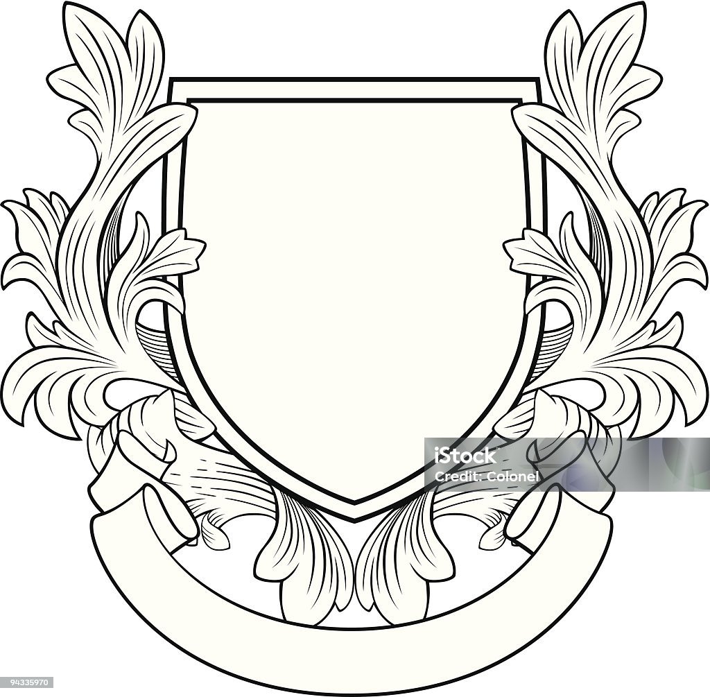 Retro-Stil-Shield und Banner - Lizenzfrei Wappen Vektorgrafik